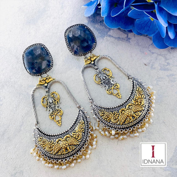 BLUE SAPPHIRE DUAL TONE STATEMENT CHANDBALIS