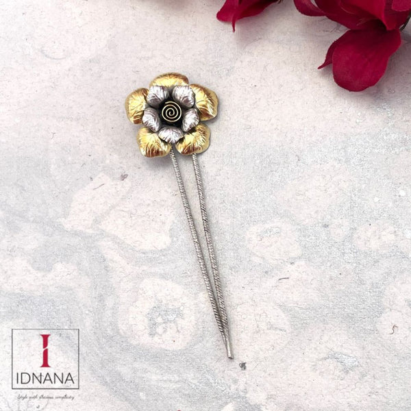 DUAL TONE TEXTURED (VEINS) ROSE JHURA PIN