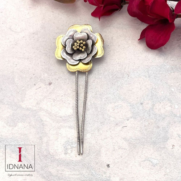 DUAL TONE DOTTED FLORA JHURA PIN