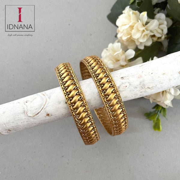 GOLD PLATED SILVER BANGLES (PAIR) NOT OPENABLE