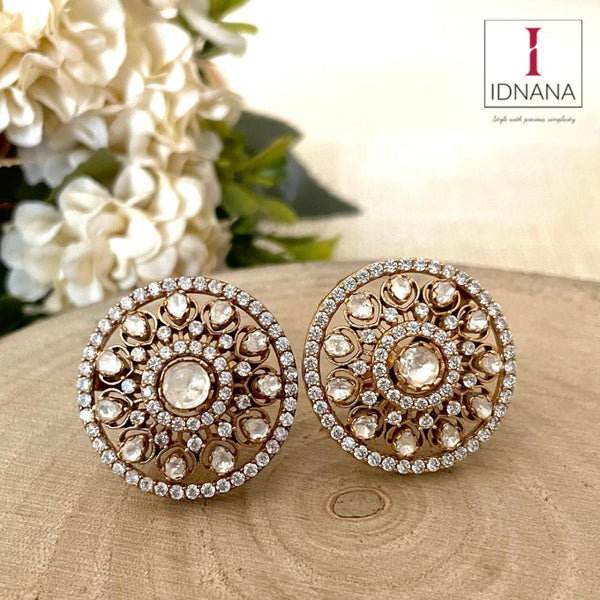 GOLD PLATED MOISSANITE CUBIC ZIRCONIA STUDS