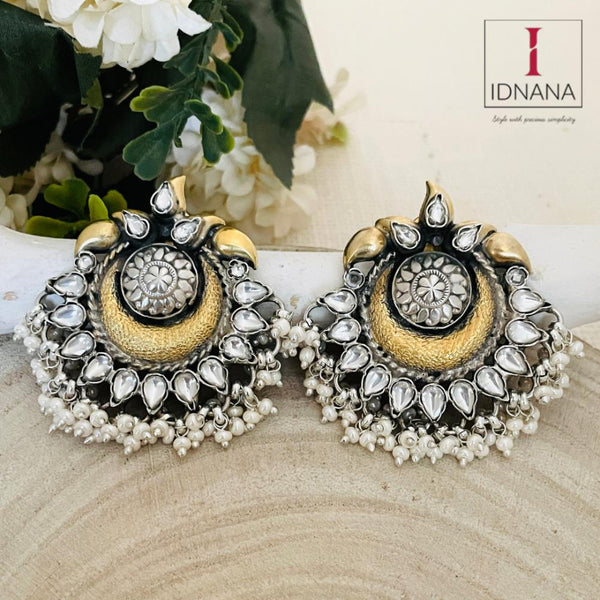 DUAL TONE WHITE KUNDAN PEARL CHANDBALIS