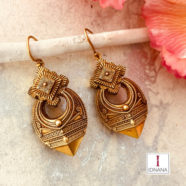 GOLD PLATED ANTIQUE DESIGN DANGLERS